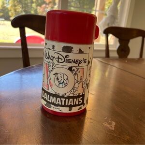 Vintage Disney 101 Dalmatians Red and White Thermos